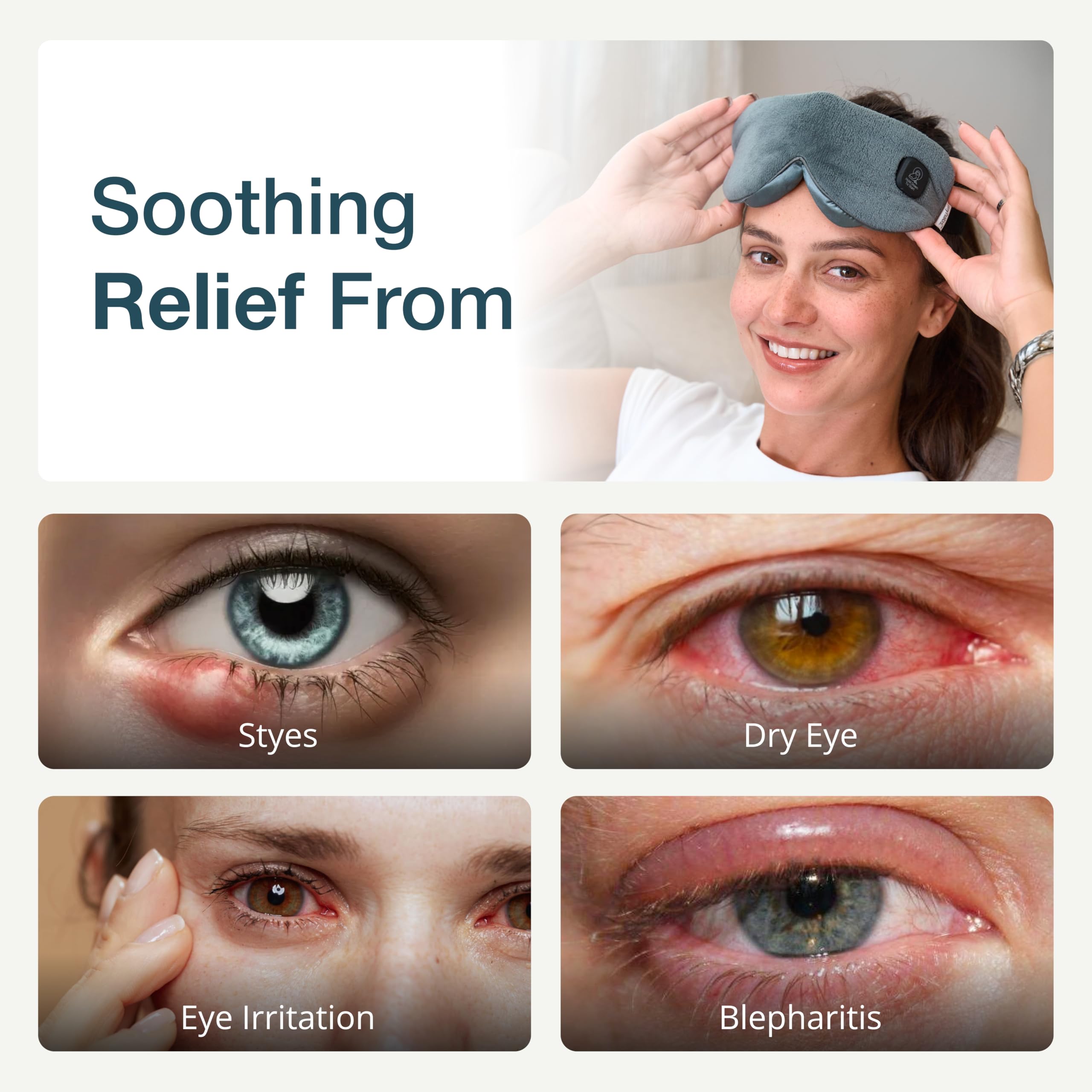 MyHalos masque-yeux chauffant en soie pour sensation douce et confortable