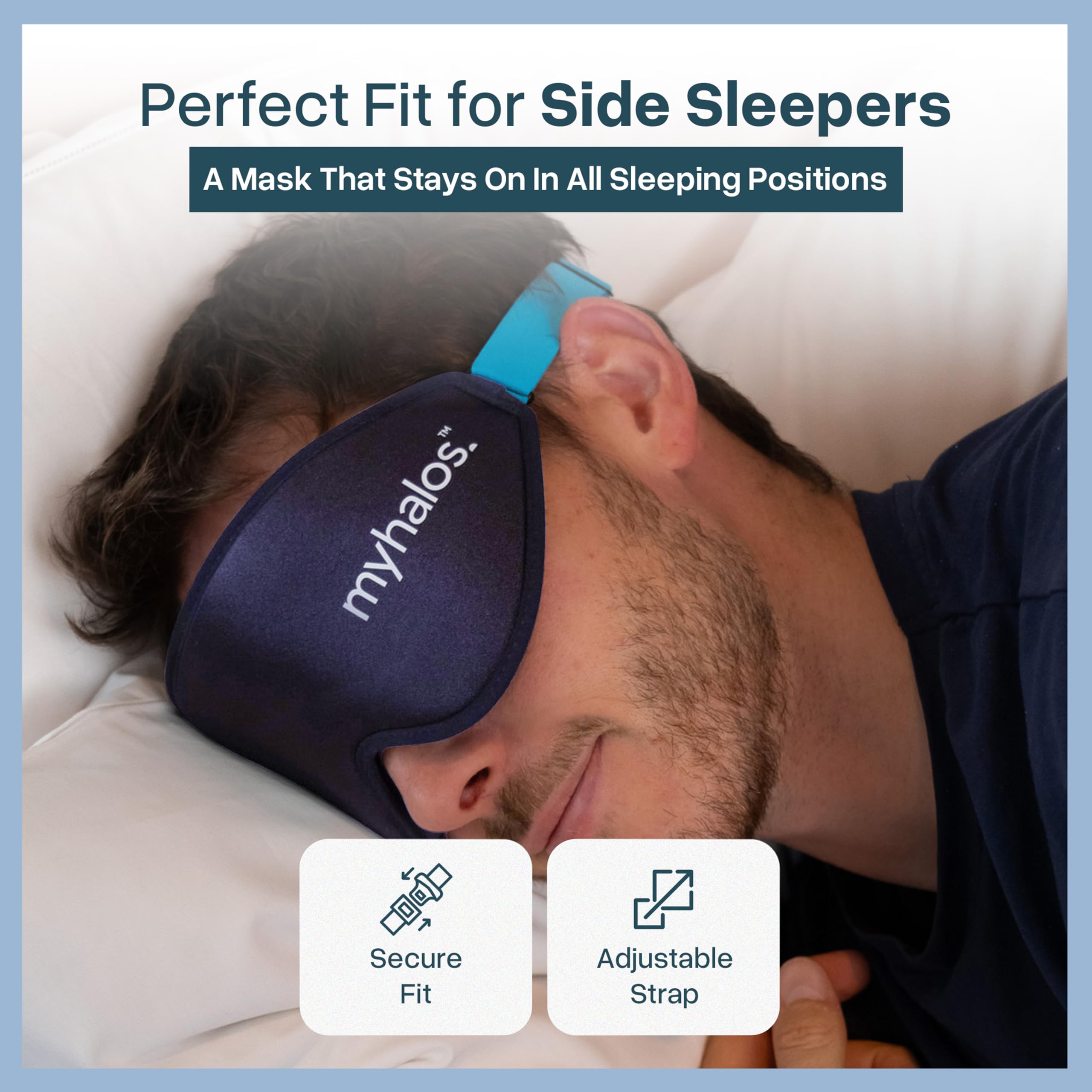 MyHalos Masque Sommeil – sangle réglable pour ajustement personnalisé