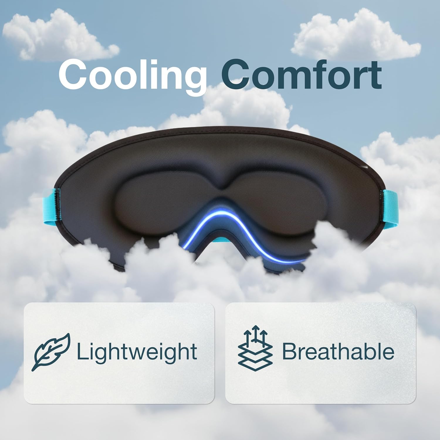 MyHalos masque-yeux voyage-compact avec étui pour transporter facilement