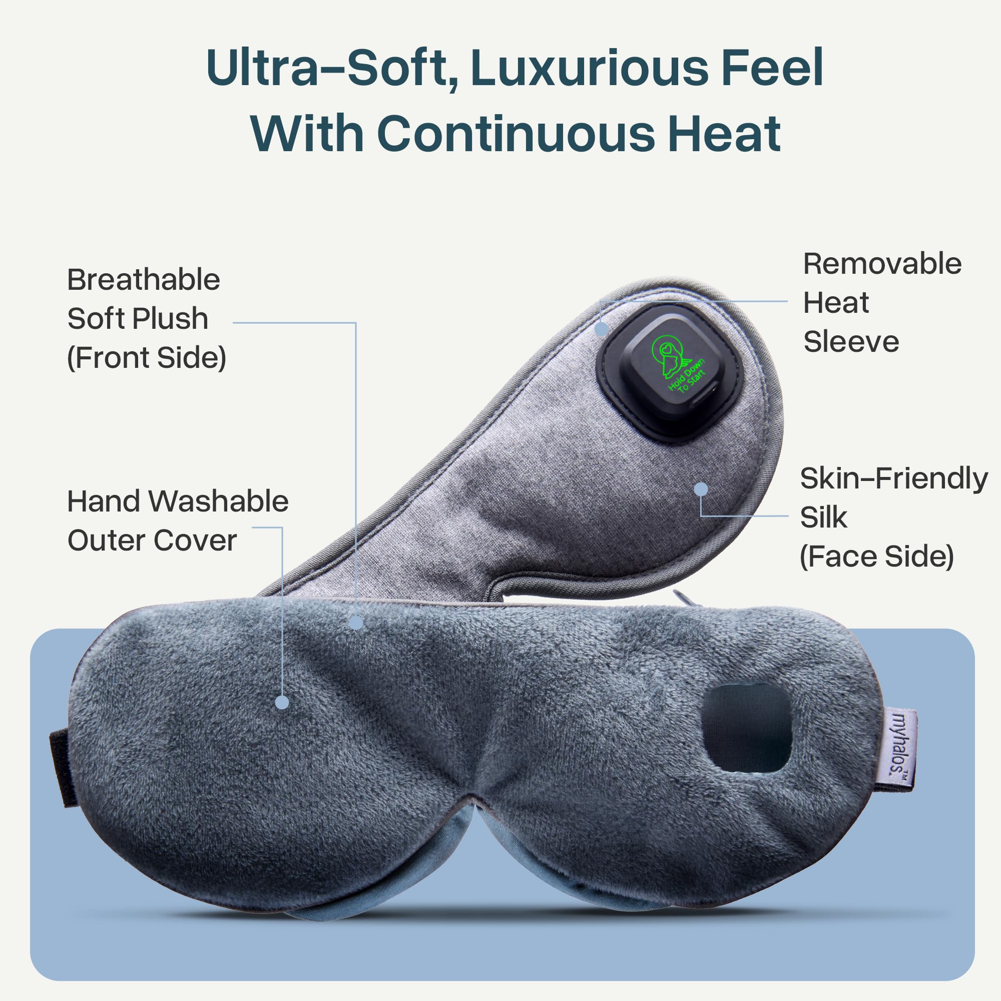 MyHalos masque-yeux pour confort quotidien lors d'inconforts oculaires variés