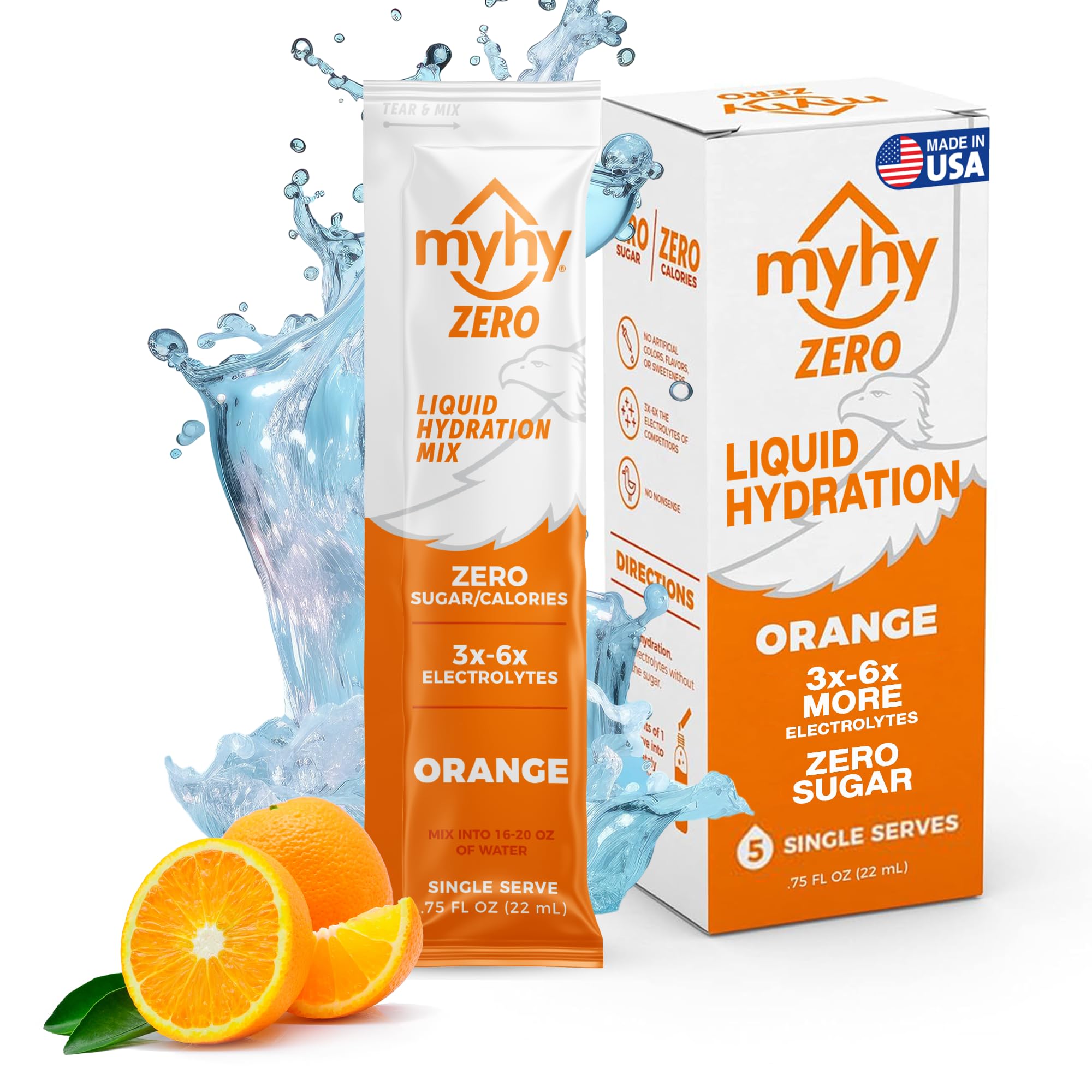 MyHy ZERO Orange, emballage compact pour hydratation rapide en voyage