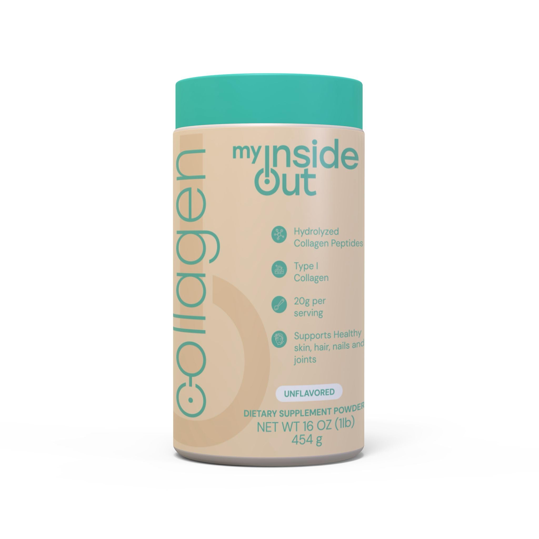 myInsideOut Collagen Peptides dans le pot, arôme neutre, beauté et peau