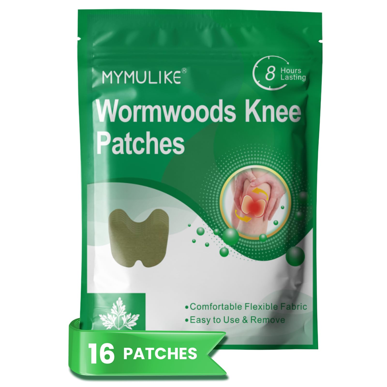 MYMULIKE pansement-genou chaud, présent en boîte pour usage pratique.