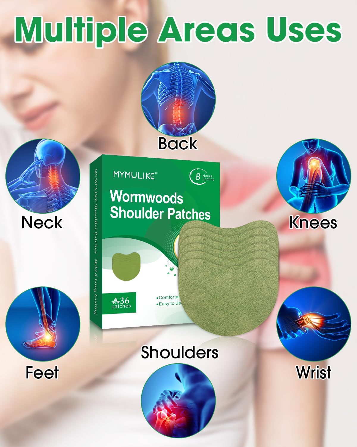 MYMULIKE patch herbes épaule, chaleur bienfaisante pour les muscles.