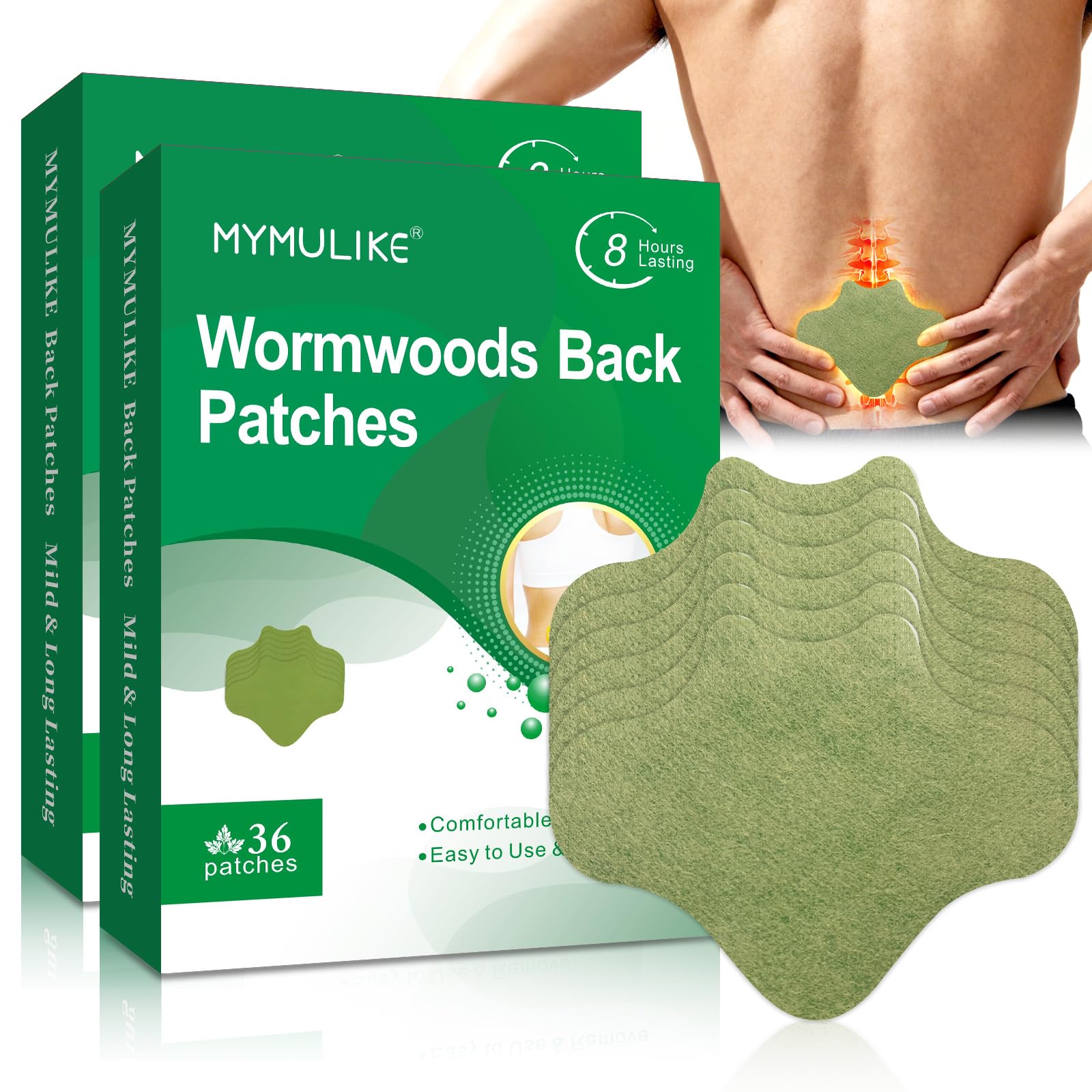 Patch MYMULIKE pour le dos, chaleur pénétrante pour détente musculaire ciblée.