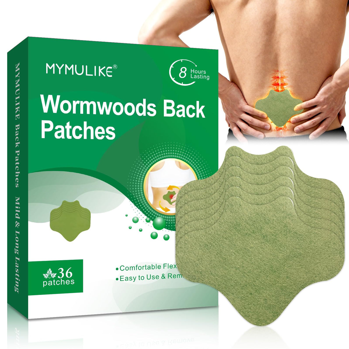 MYMULIKE patch-dos-chaleur-intense, soulage les tensions musculaires locales.