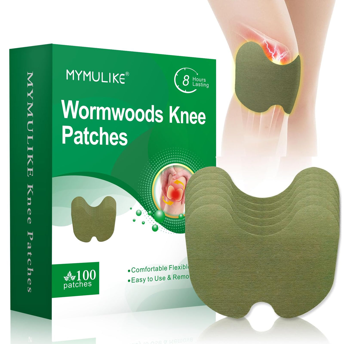 Patch MYMULIKE genou thermique offrant une chaleur durable pour les articulations.