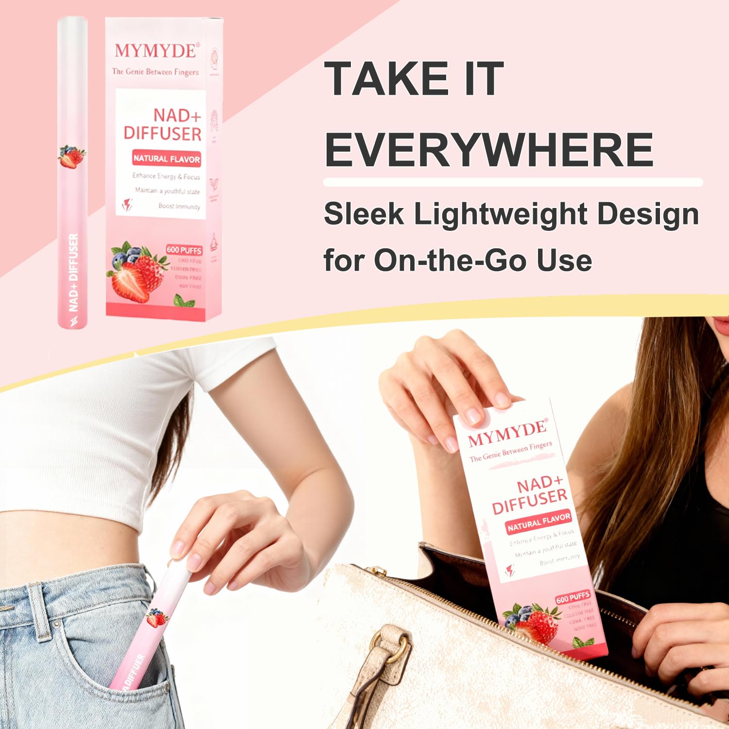 MYMYDE diffuseur compact fraise menthe parfait en voyage.