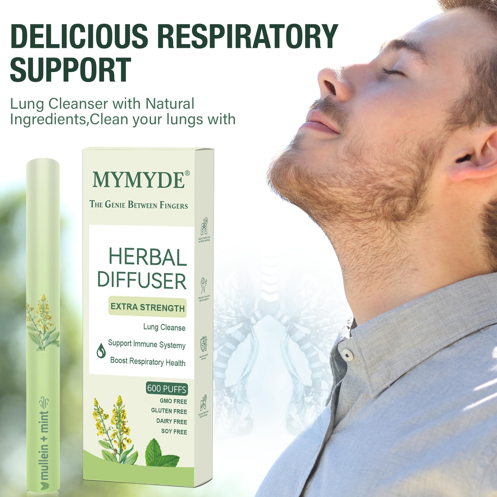 MYMYDE étui et recharge diffuseur – inhalation rafraîchissante pour les voies respiratoires