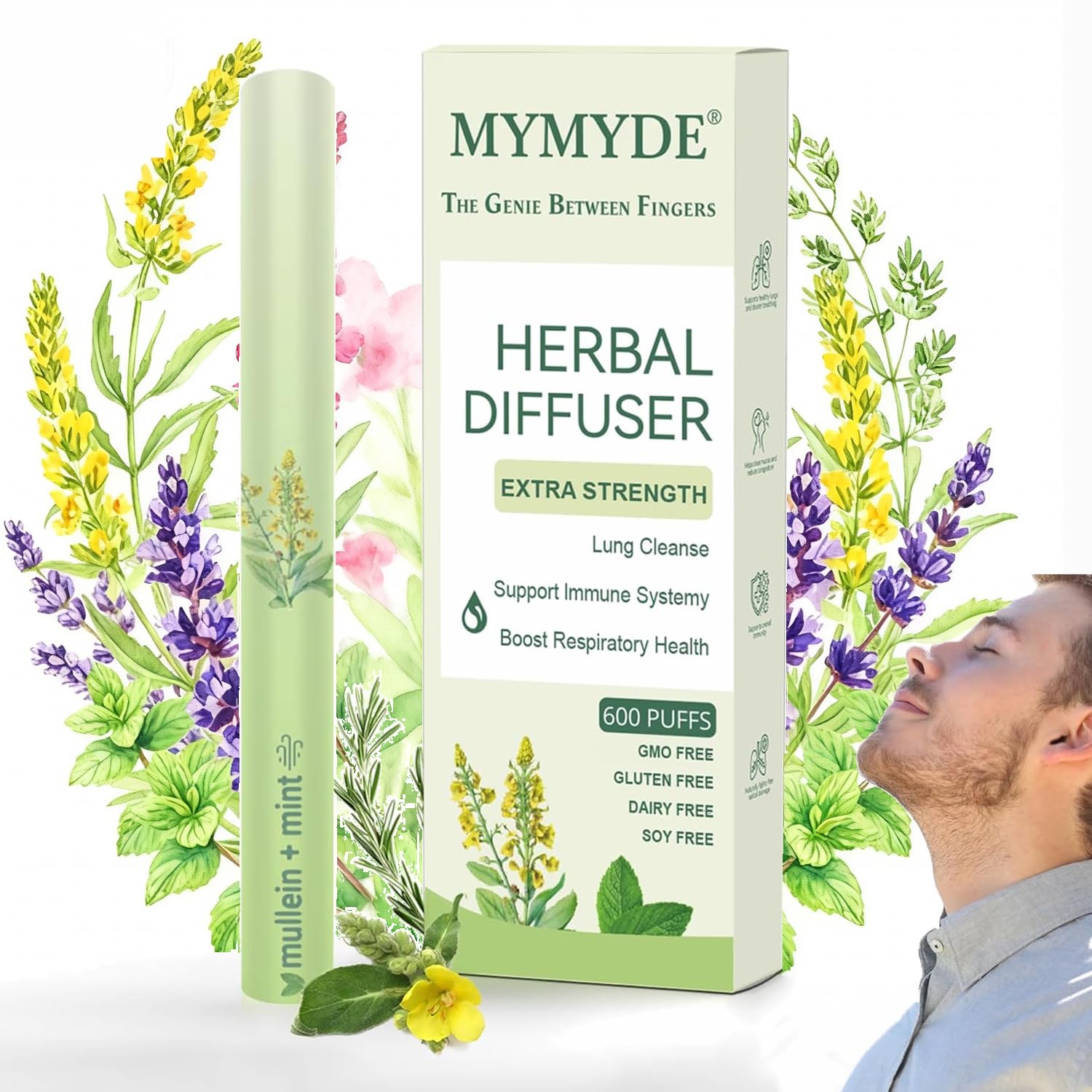 MYMYDE stylo diffuseur de plantes thym et menthe pour respiration plus claire