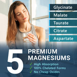 MyoActivo 5-en-1 Magnésium Complex - ingrédients chélatés, absorption améliorée.
