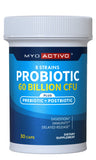 MyoActivo, bouteille probiotique 60 milliards, favorise une flore intestinale équilibrée et durable.