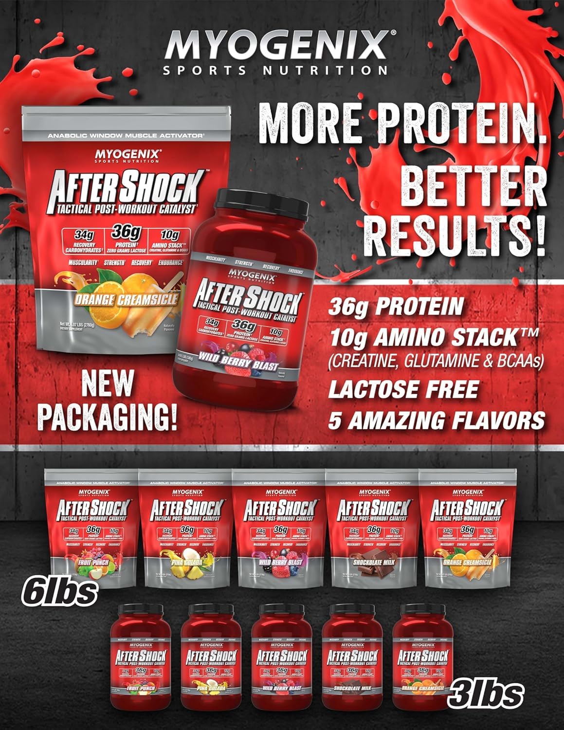 Ambiance salle de sport avec Myogenix Aftershock prête à être consommée.