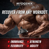 Doseur Myogenix Aftershock, portion prête à mélanger après l’effort.