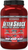 Flacon Myogenix Aftershock poudre saveur framboise sauvage, récupération post-entraînement.