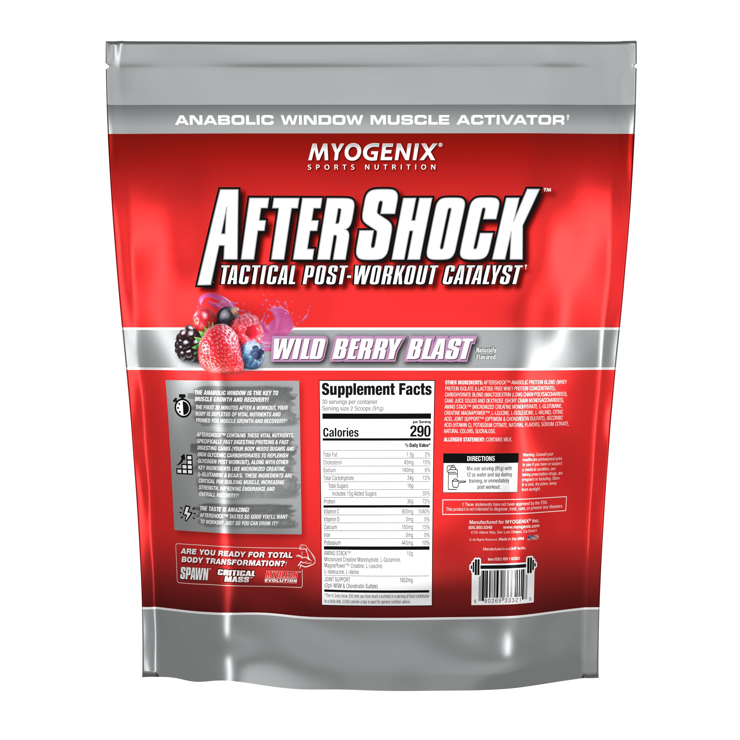 Rituel post-entraînement Myogenix Aftershock, préparation rapide.