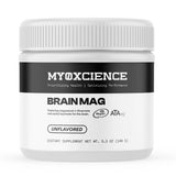 MYOXCIENCE Brain Mag, bottle et étiquette visibles, pratique quotidienne pour soutenir la concentration.