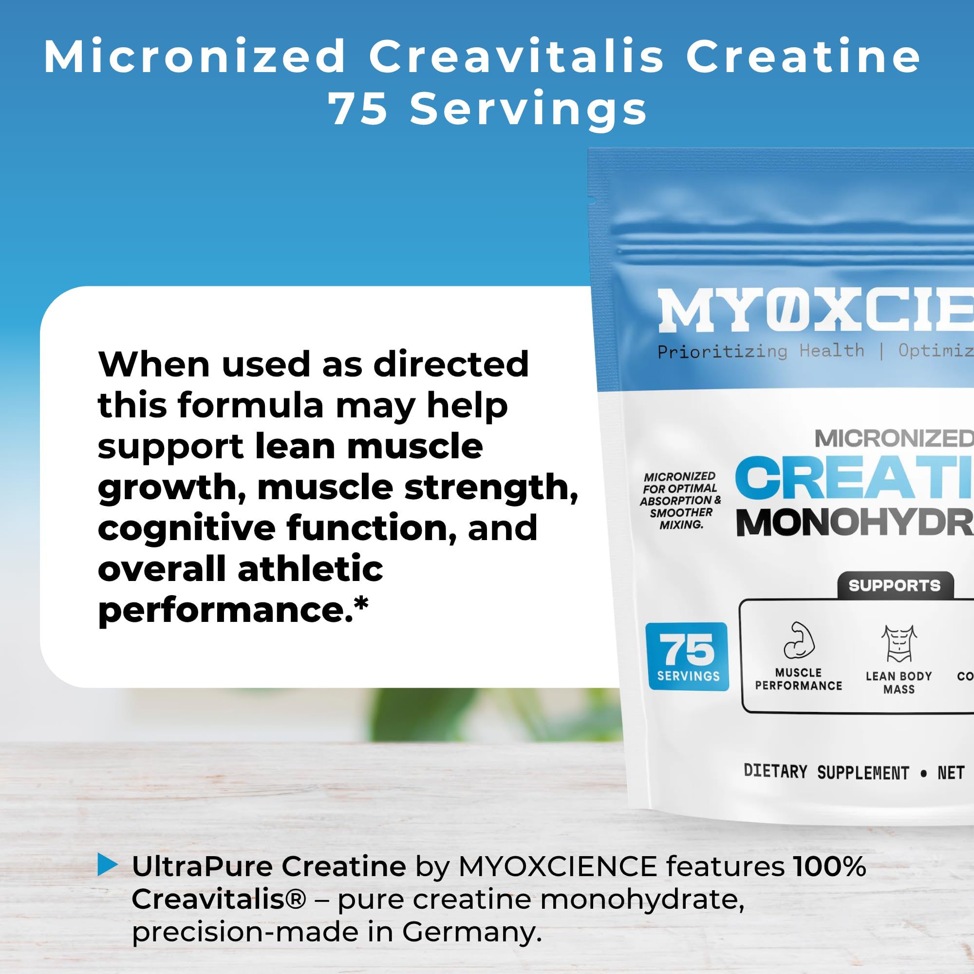MYOXCIENCE Creavitalis Creatine pendant l’entraînement pour l’endurance.