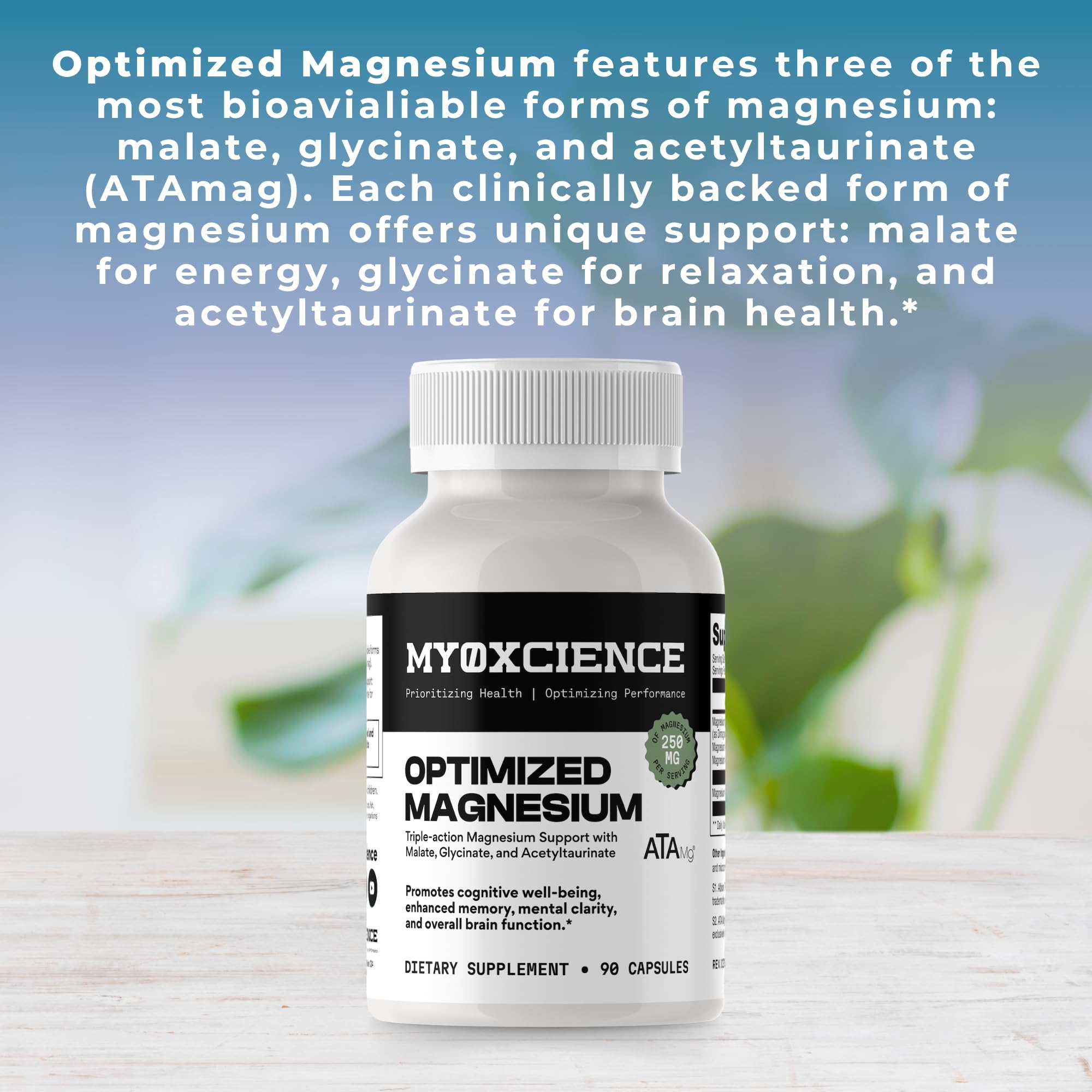 MYOXCIENCE Magnésium Glycinate Taurate capsules — gélules faciles à avaler.