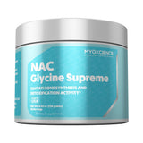 MYOXCIENCE NAC Glycine Supreme – bouteille visible avec étiquette claire, garantie qualité et conformité cGMP.