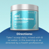 MYOXCIENCE NAC Glycine Supreme – flacon sur étagère, symbole de transparence et qualité.