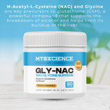 MYOXCIENCE nutrition label close view, showing NAC glycine taurine amounts