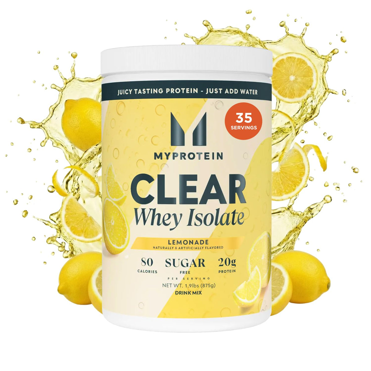 Myprotein Clear Whey Isolate Citronnade — bouteille rafraîchissante avec 20 g de protéines par portion