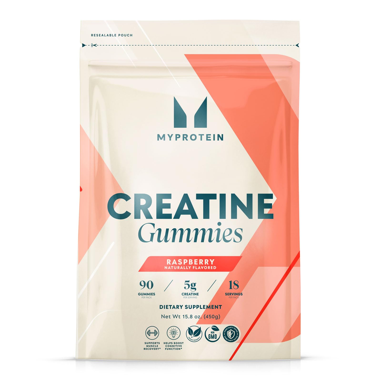 Myprotein gommes de créatine dans une bouteille: dose pratique pour chaque séance.