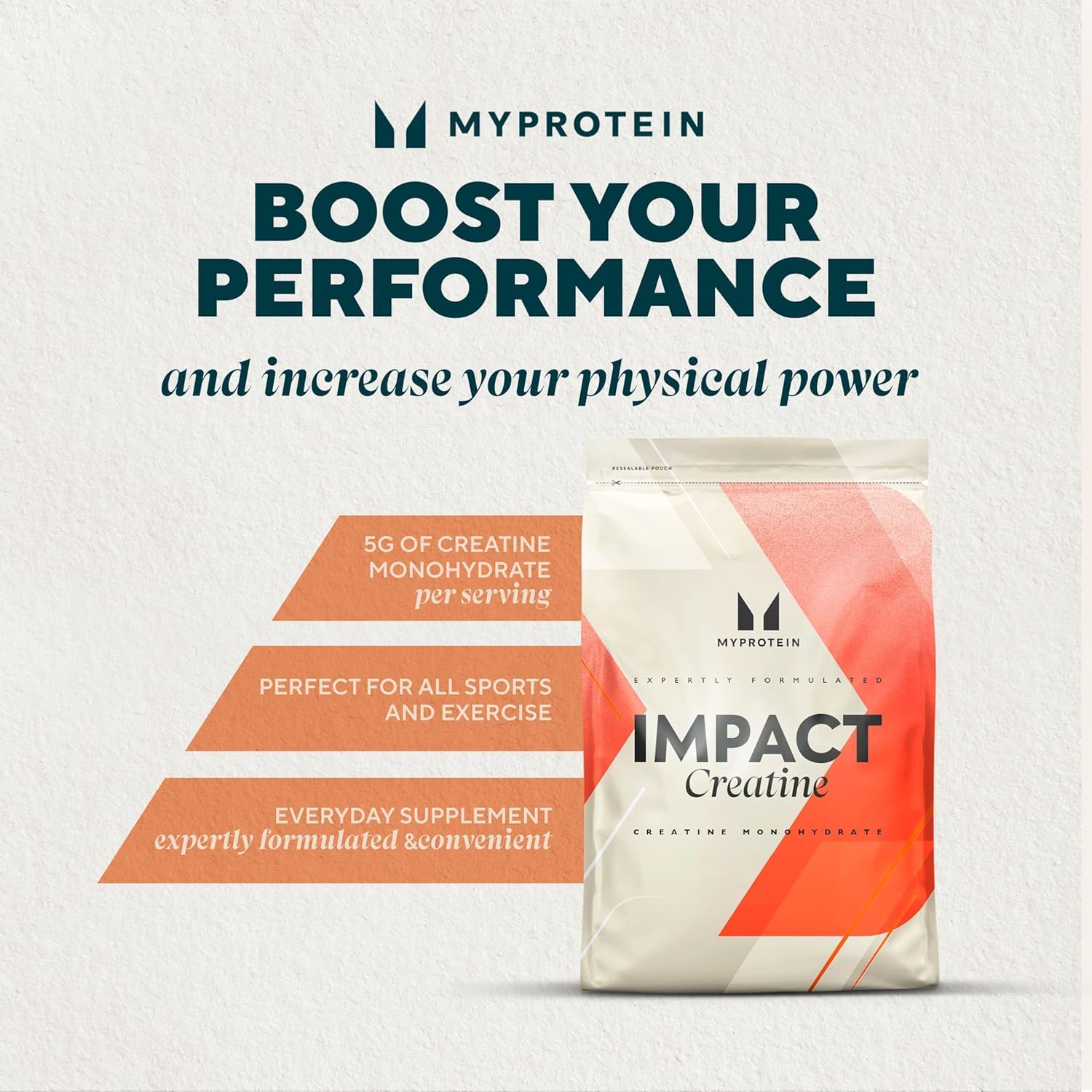 Myprotein Creatine Monohydrate – potentiel d'amélioration de la performance lors d'activités variées.