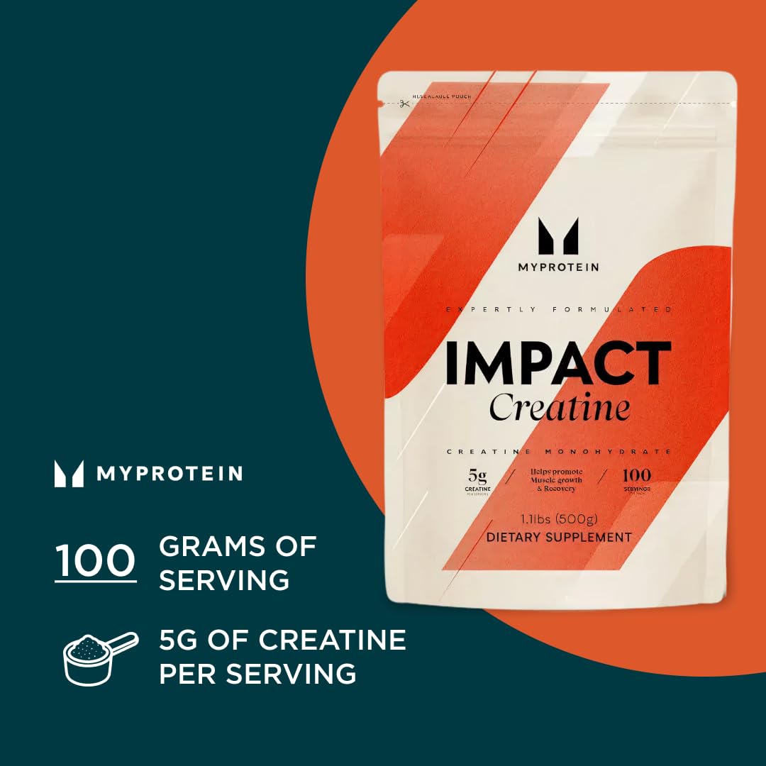 Myprotein Creatine Monohydrate sans arômes, adaptable à votre routine sportive.