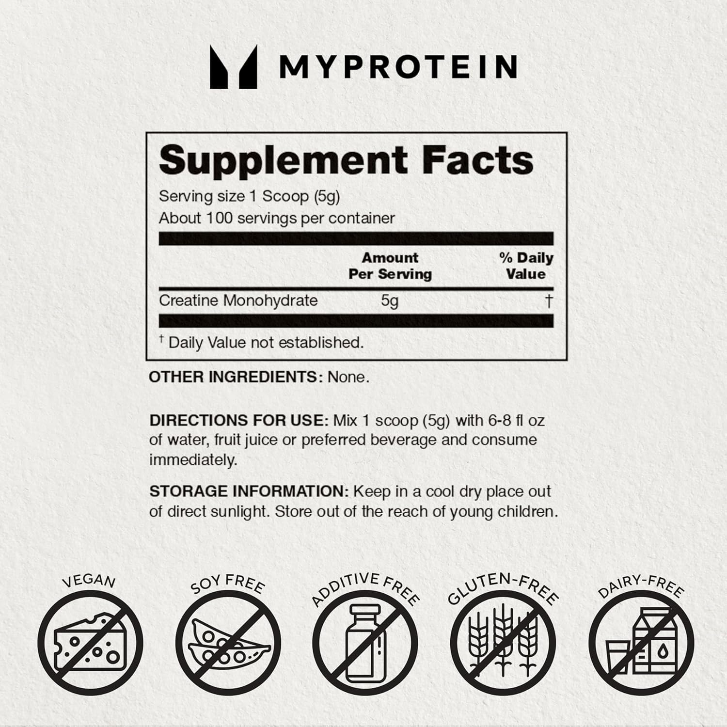 Myprotein Creatine Monohydrate – routine sportive simple et adaptable à tous les régimes.