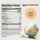 Emballage compact Myprotein Impact Whey Isolate, facile à transporter.