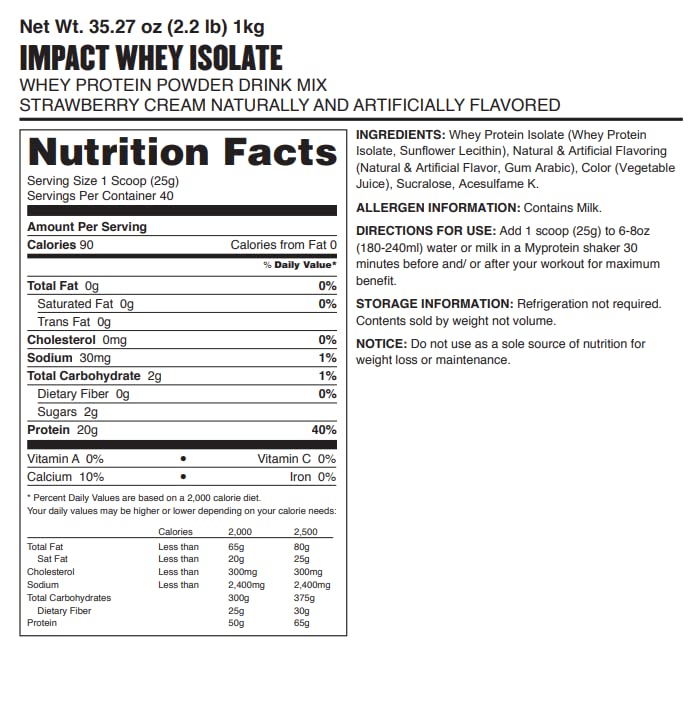 Préparation pratique Myprotein Impact Whey Isolate Fraise avant ou après l entraînement
