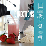 Fiche nutrition Myprotein Impact Whey Isolate Fraise détaillant les protéines et acides aminés