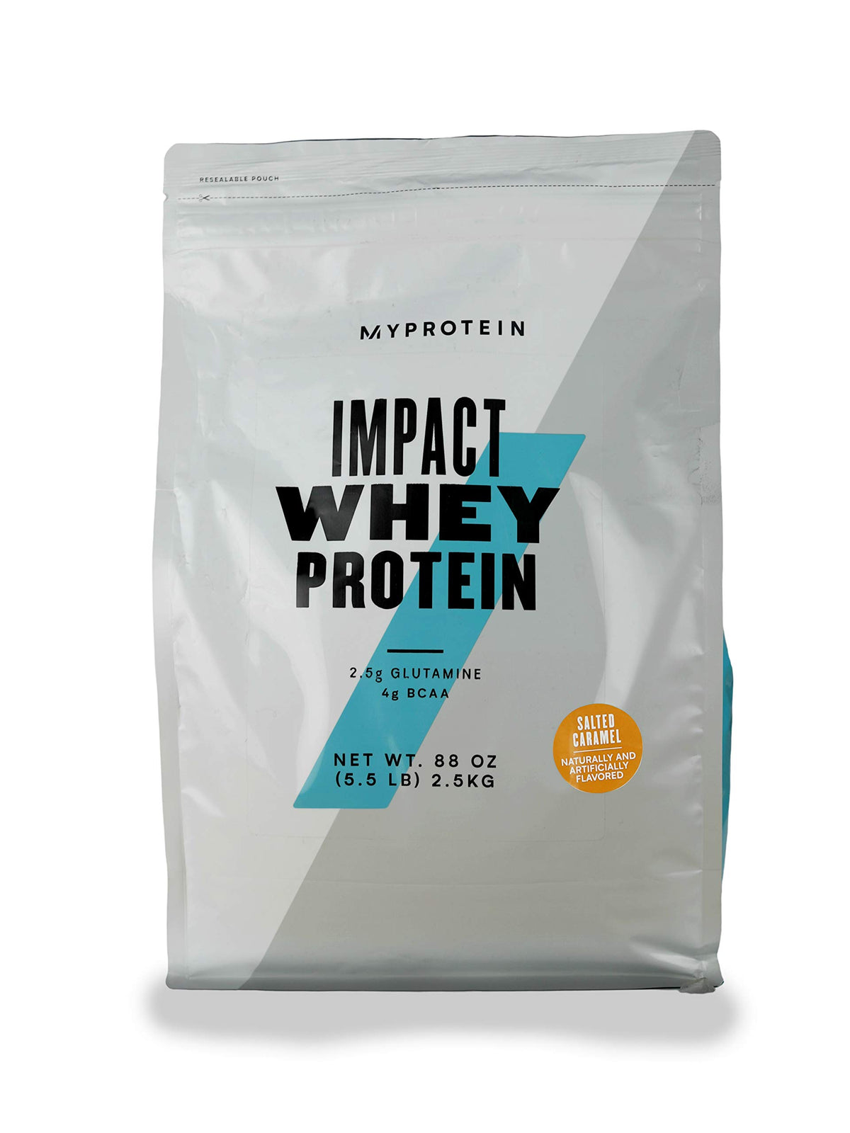 Myprotein Impact Whey Poudre caramel sel prêt à être versé dans votre shaker quotidien