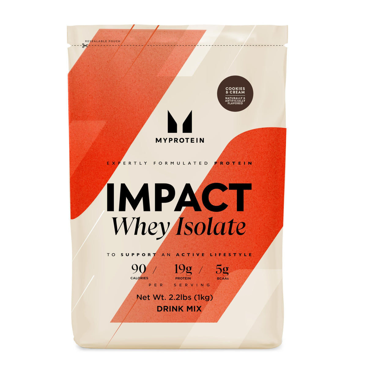 Myprotein Impact Whey Protein Isolate Cookies & Cream dans un shaker, shake pratique après l'entraînement.
