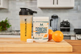 Myprotein Origin, etiquette-produit, transparence des doses pour la performance.