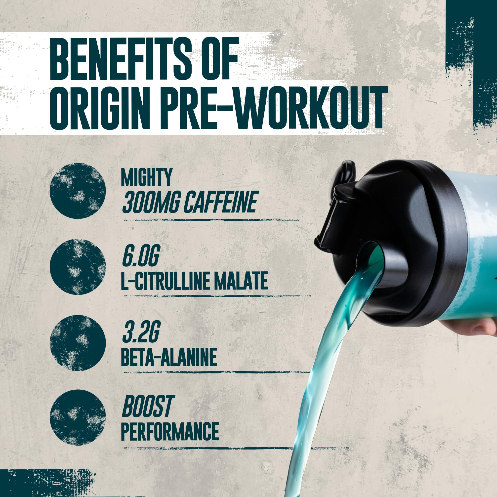 Myprotein Origin Pre-Workout bouteille bleu framboise énergie et concentration