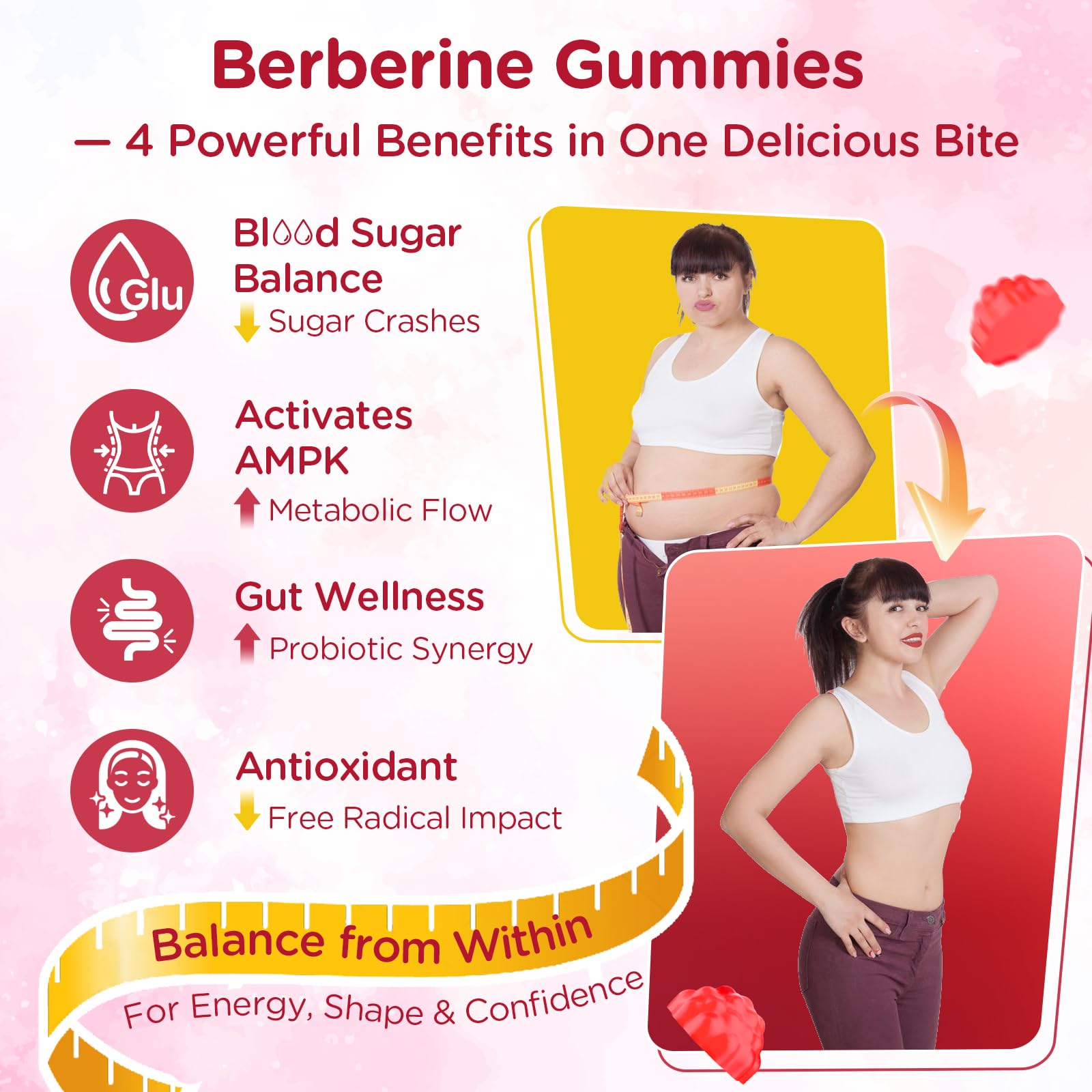 Gommes Berberine au cannelle, ingrédients aromatiques et bénéfiques.