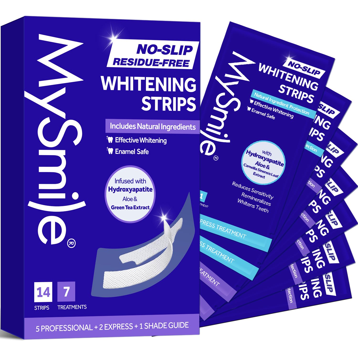 MySmile, bande blanchiment dents en action montrant taches café et vin, soulignant l’efficacité potentielle.