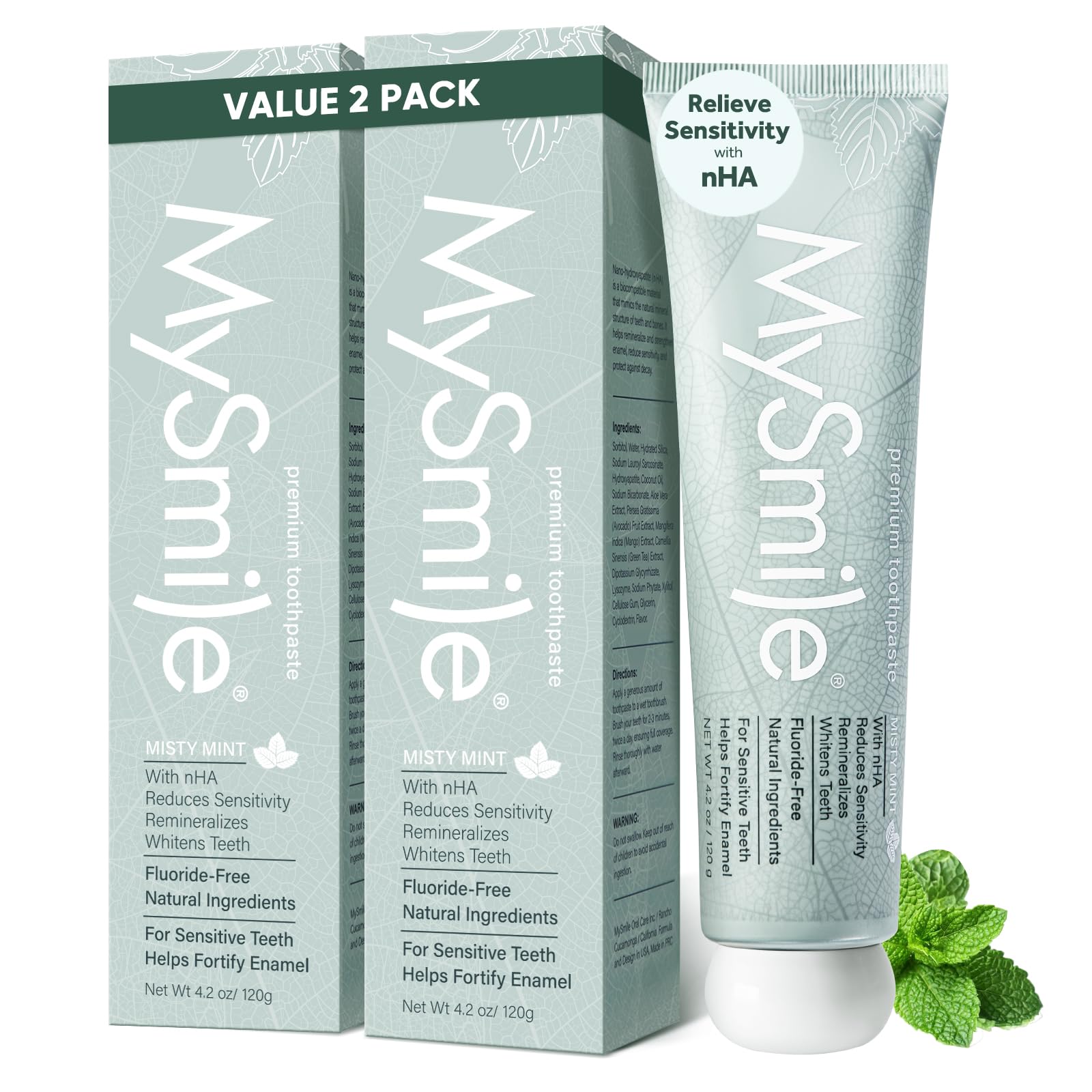 MySmile dentifrice nano-hydroxyapatite pour reminéralisation de l'émail.