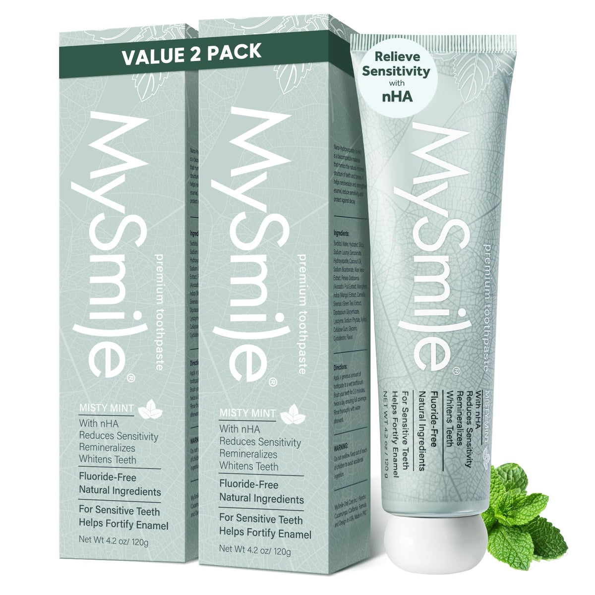MySmile dentifrice nano-hydroxyapatite pour reminéralisation de l'émail.