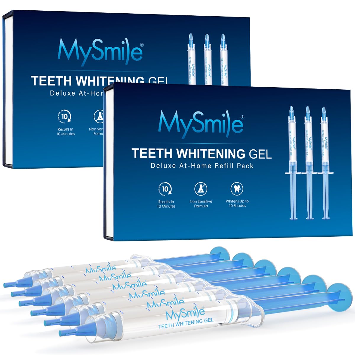 MySmile gel blanchissant refills 6x3 ml, pratique à domicile