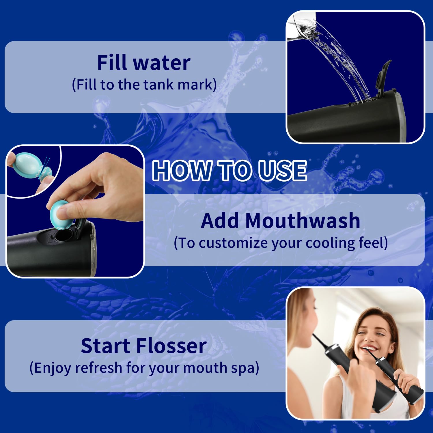 MySmile rinçage concentré menthe – compatible avec l'hydro-flosser MySmile