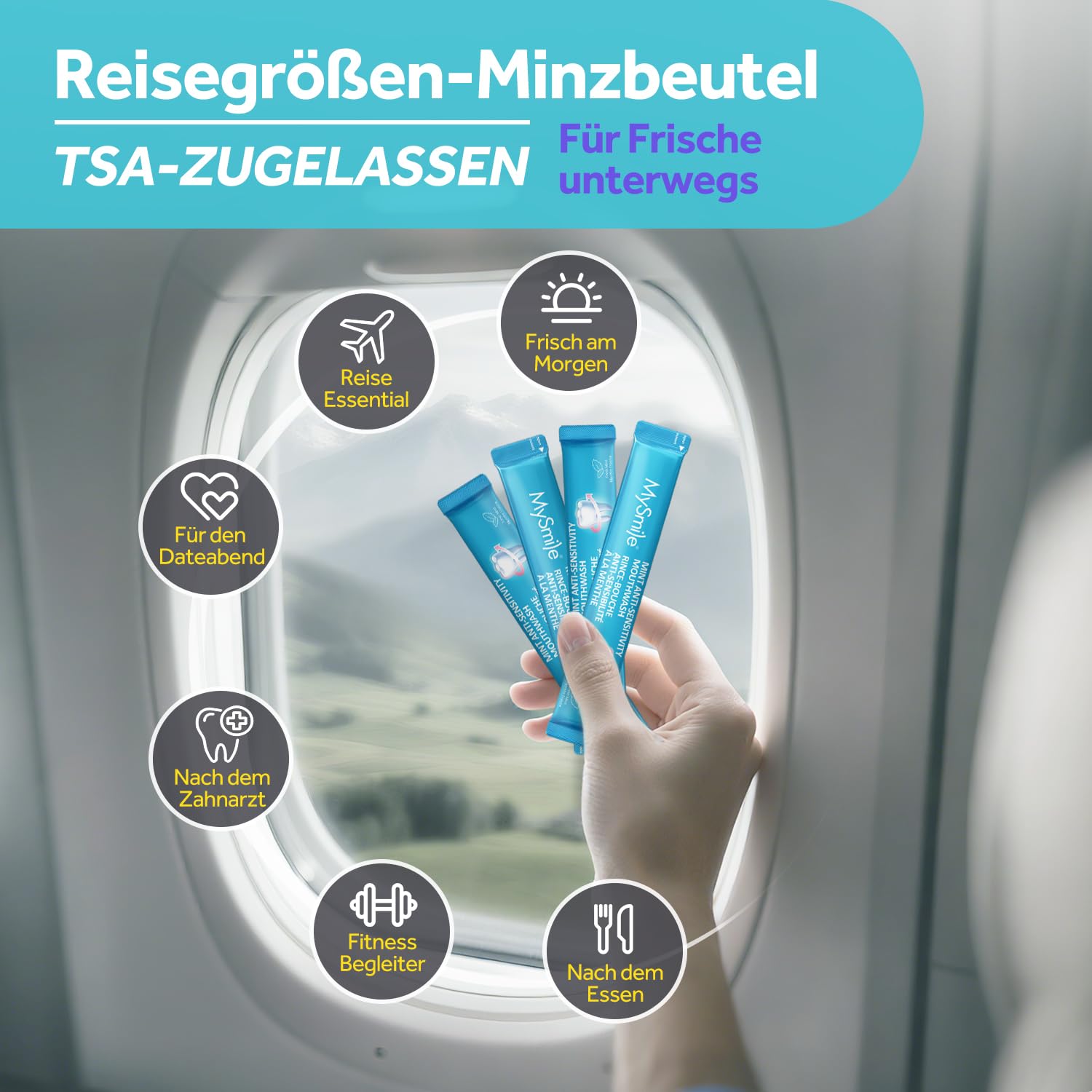 MySmile paquets voyage: format portable pour rinçage en déplacement
