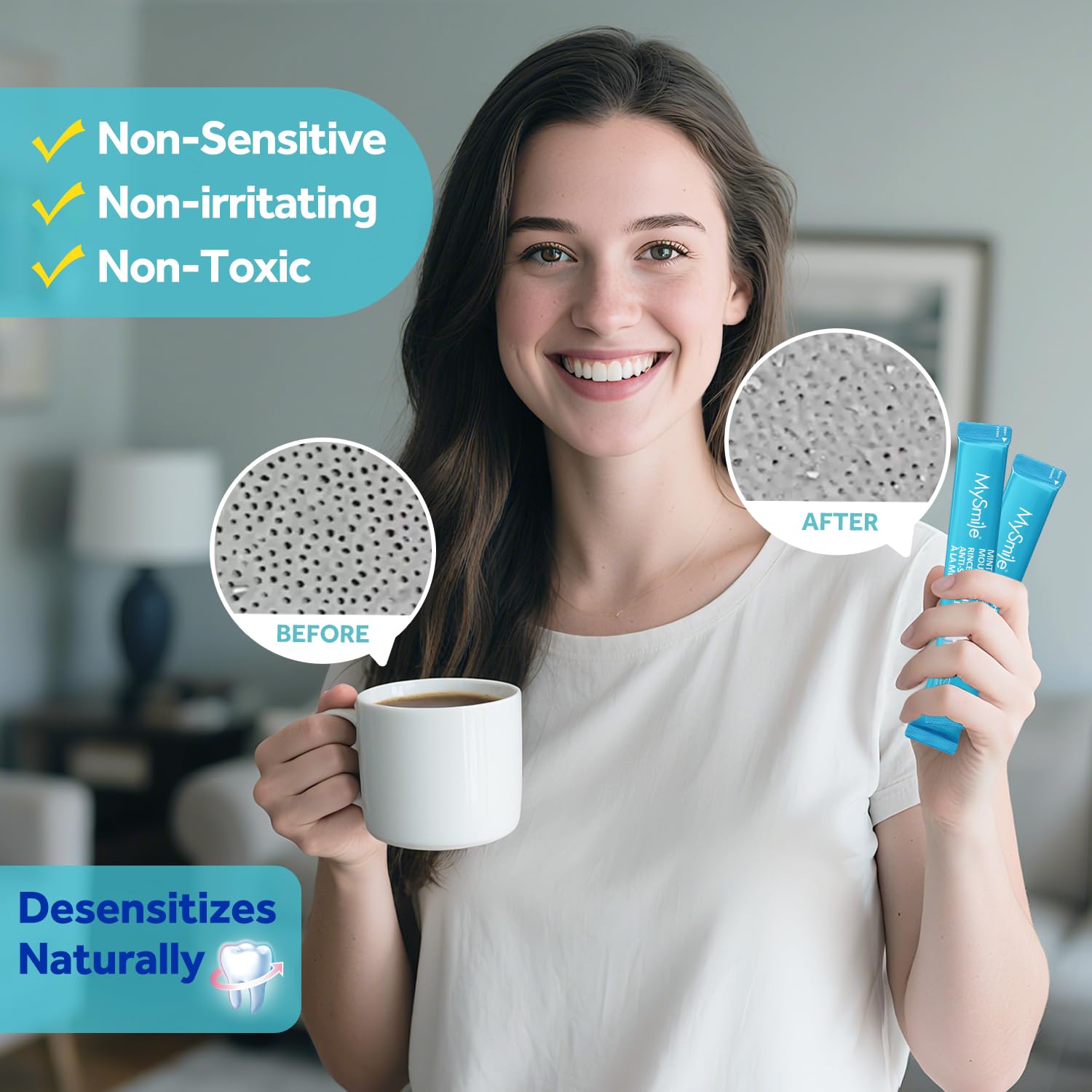 MySmile sans fluor, option douce pour dents sensibles.