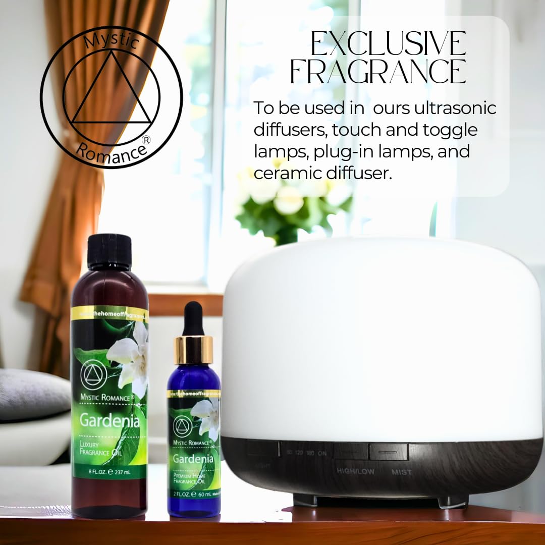 Recharge diffuseur Gardenia Mystic Romance, flacon recharge réutilisable.