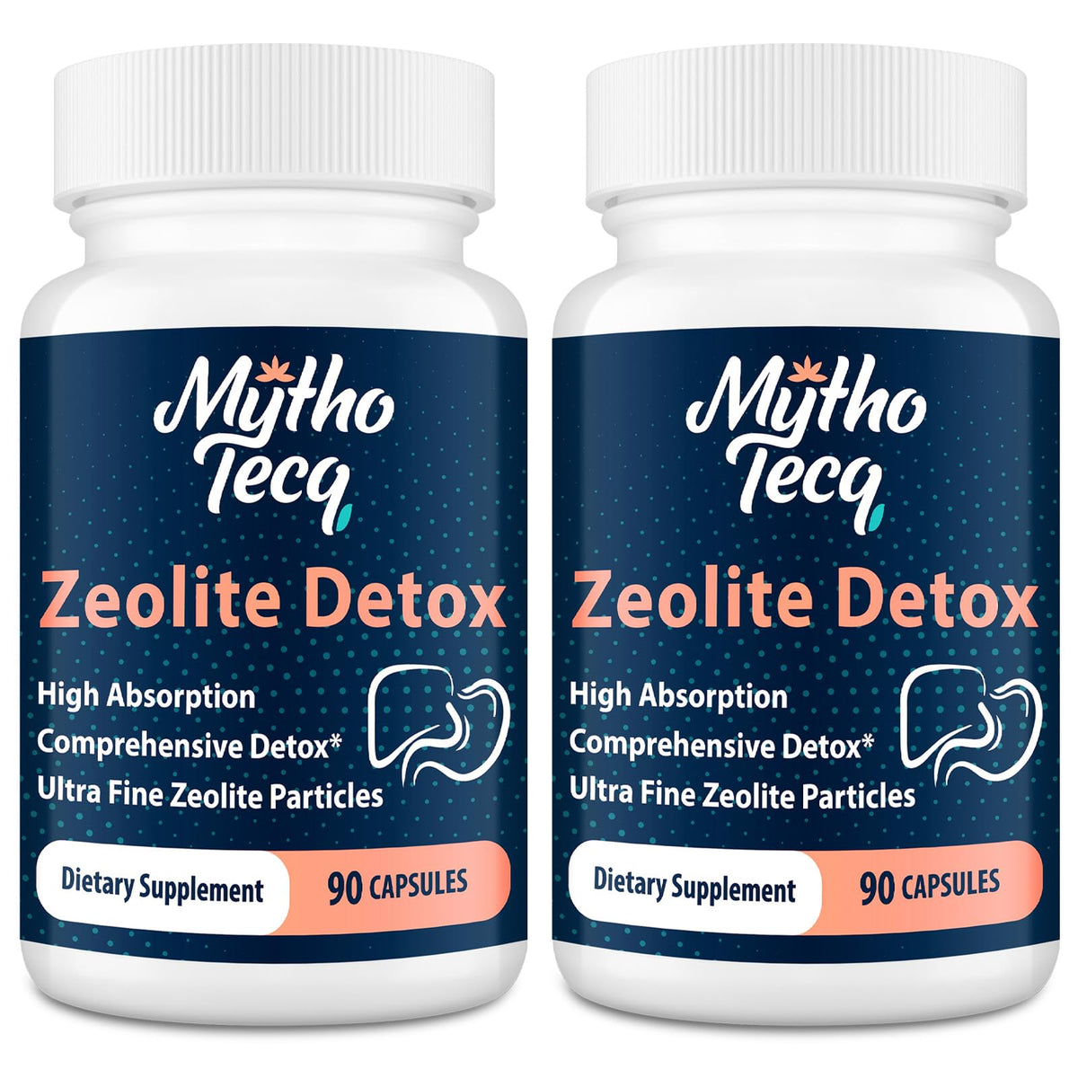 MythoTecq zéolite détox capsules – boîte, soutien detox globale et sensation de légèreté