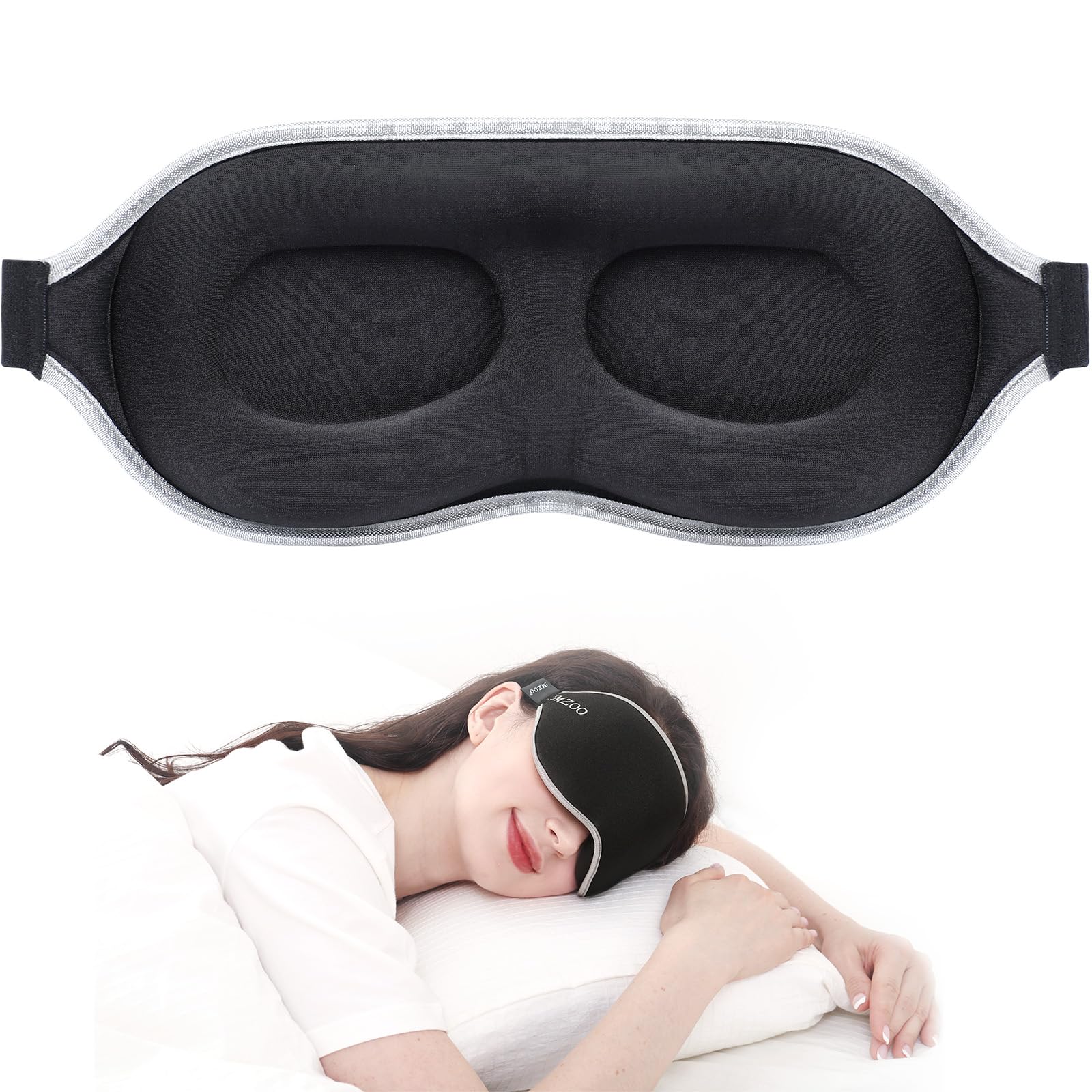 MZOO masque sommeil luxe 3D zéro pression bloque complètement la lumière.