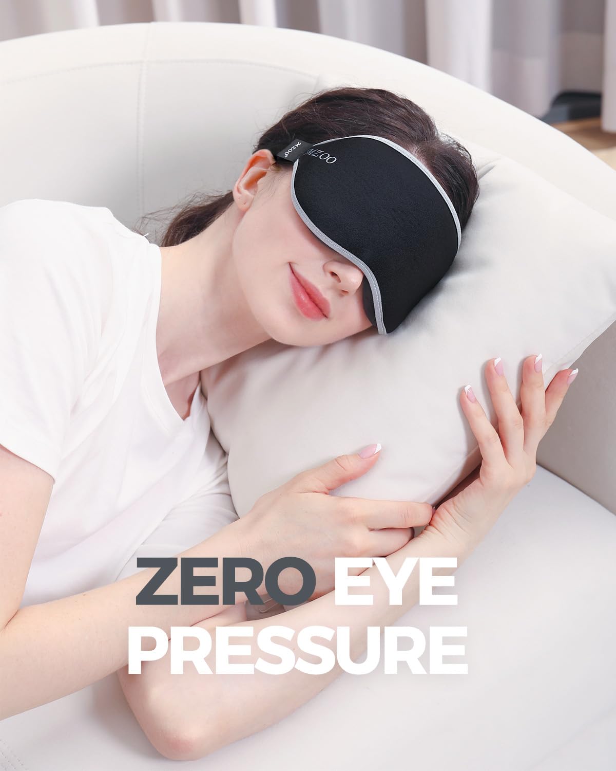 MZOO masque sommeil tissu doux et respirant pour ventilation agréable.